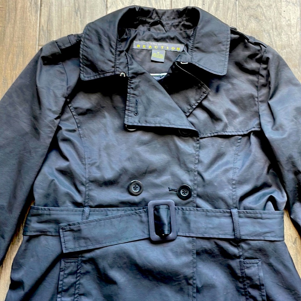 Classic Double-breasted Black Belted Trench from Kenneth Cole